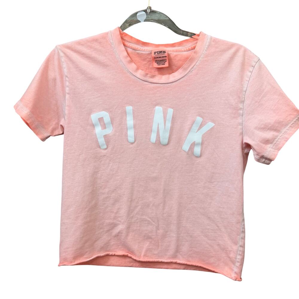 Pink Victorias Secret XS Tee Colorwash Coral